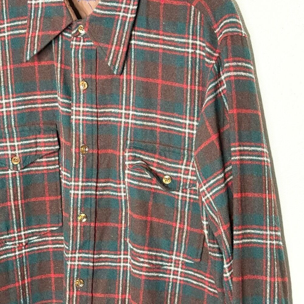 Pendleton Vintage Plaid Wool Button Down Long Sle… - image 3